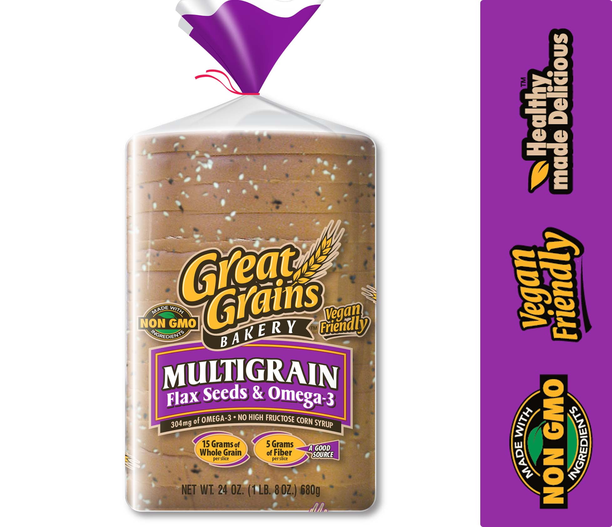 Great Grains Bakery Multigrain with Flax Seeds & Omega-3 Bread Loaf