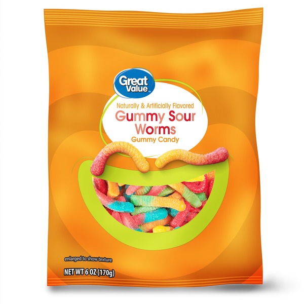 Great Value Sour Gummy Worms Chewy Candy