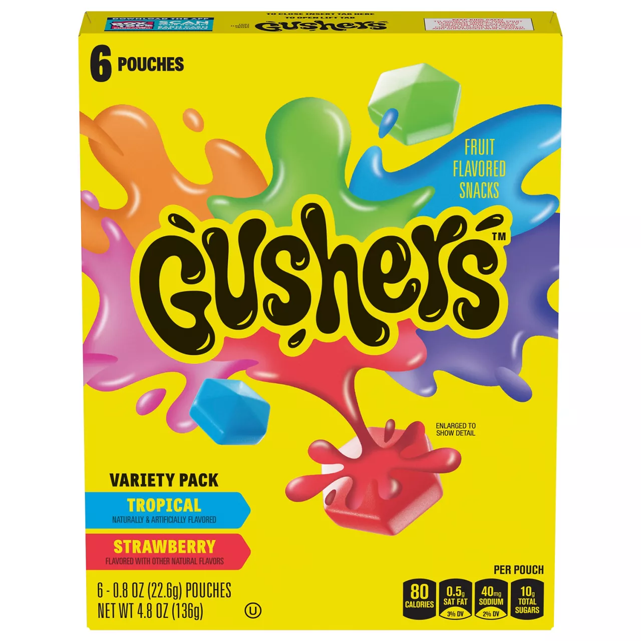 Betty Crocker Fruit Gushers Variety Pack Fruit Flavored Snacks - 6ct