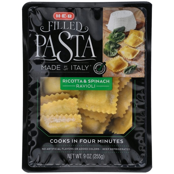 H-E-B Filled Pasta, Ricotta & Spinach Ravioli