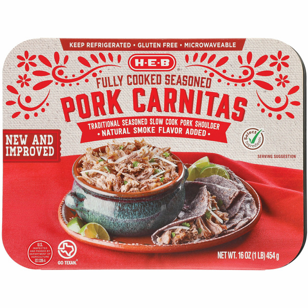 H-E-B Fully Cooked Seasoned Pork Carnitas