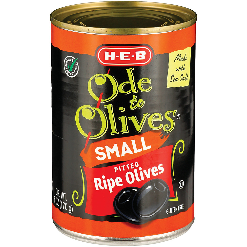 H-E-B Ode to Olives Small Pitted Ripe Black Olives