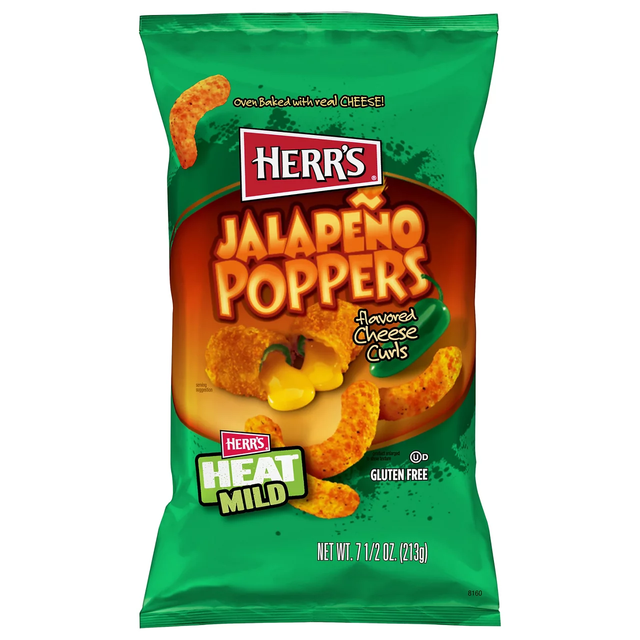Herr's Jalapeño Poppers Flavored Cheese Curls, 7 1