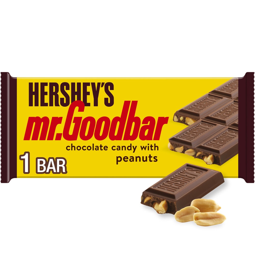 Hershey's Mr. Goodbar Chocolate with Peanuts Full Size Candy, Bar