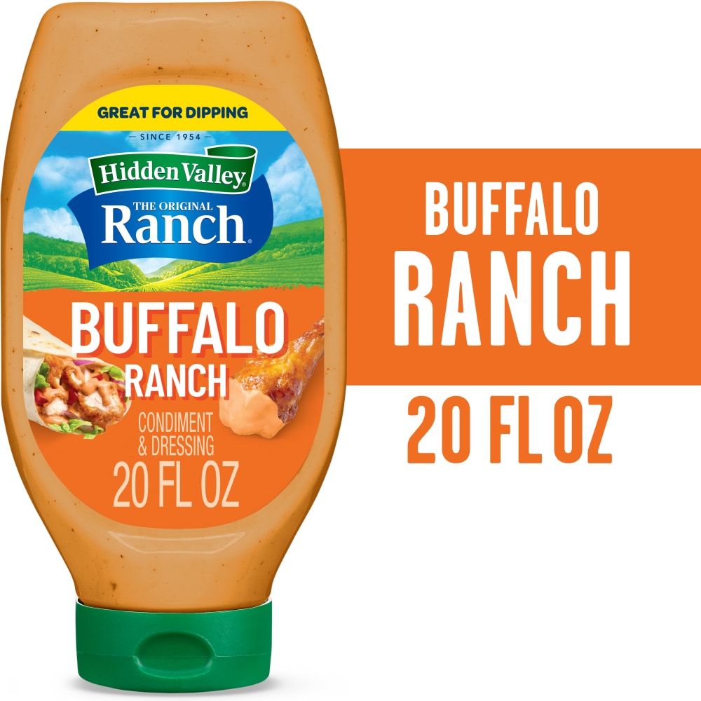 Hidden Valley Easy Squeeze Original Ranch With Buffalo Salad Dressing & Topping, Gluten Free, Keto - 20 FZ