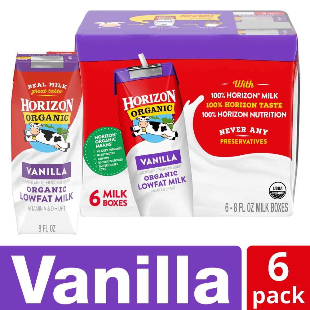 Horizon Organic Shelf-Stable 1% Low Fat Milk Boxes, Vanilla