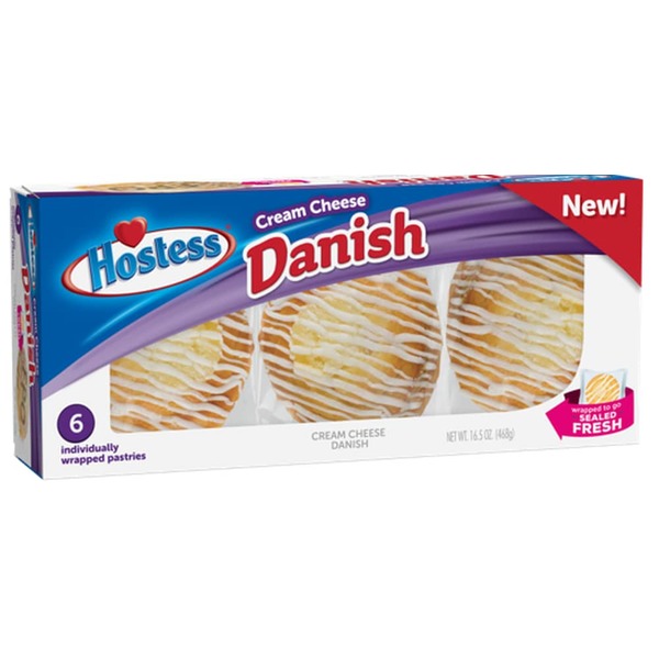 HOSTESS Cream Cheese Round Danish, 6 Count