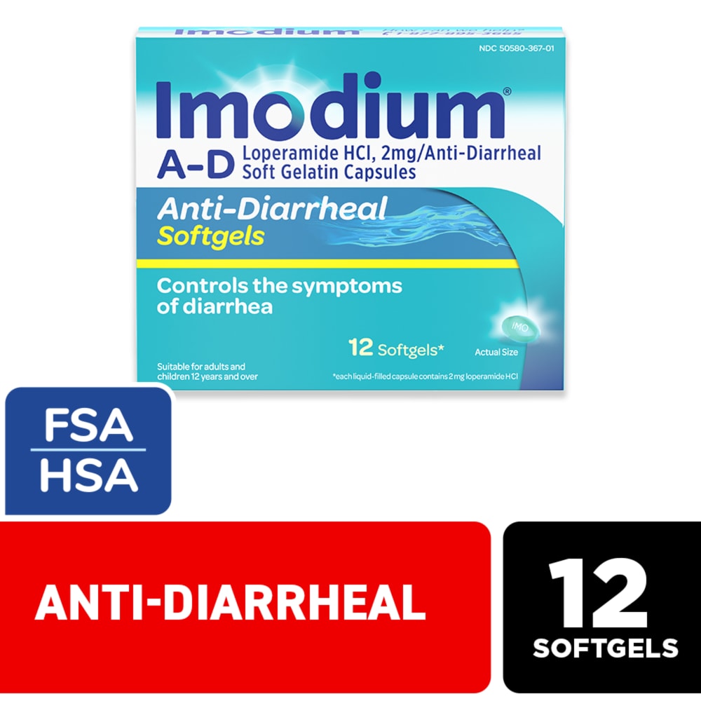 Imodium A-D Anti-Diarrheal Softgels, Loperamide Hydrochloride