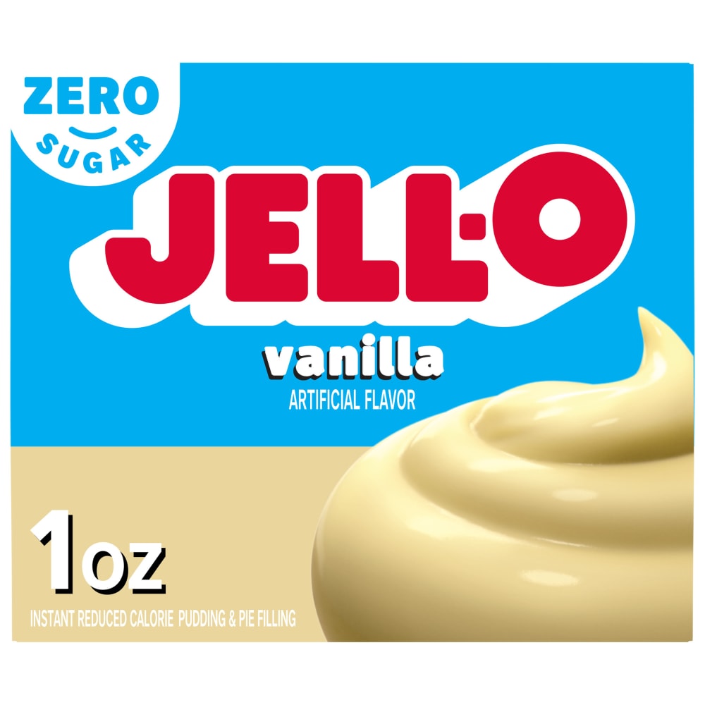 Jell-O Vanilla Zero Sugar Instant Reduced Calorie Pudding & Pie Filling Mix, Box