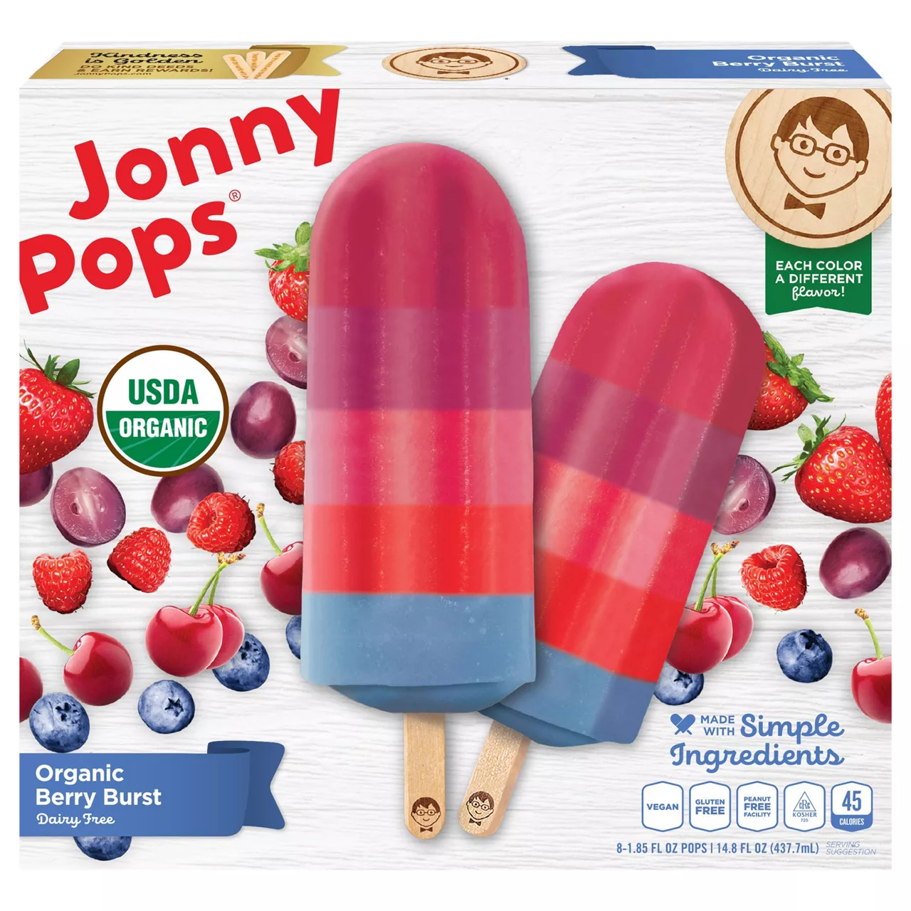 Jonny Pops Organic Berry Burst Water Pop