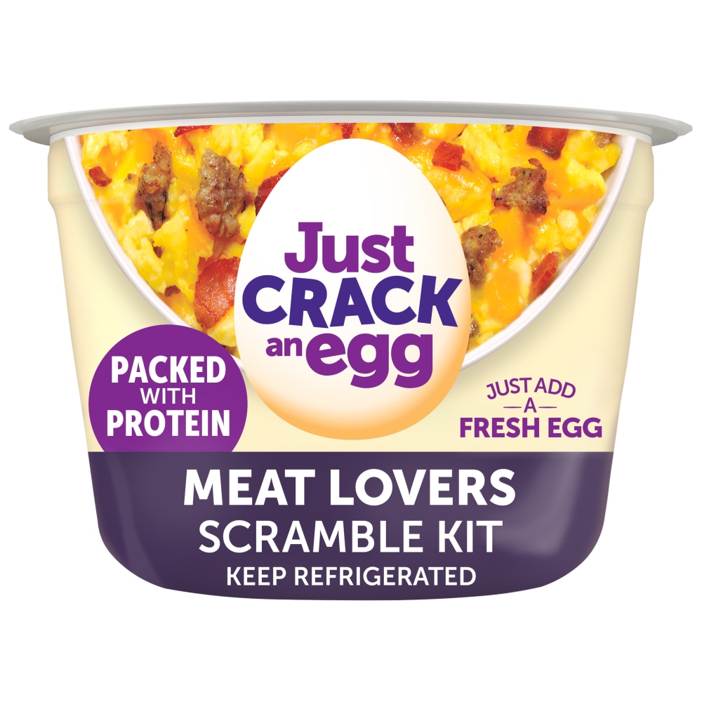 Just Crack an Egg Scramble Kit Sharp Cheddar Cheese, Pork Sausage and Uncured Bacon, for a Low Carb Lifestyle