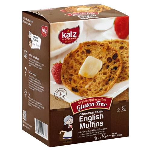 Katz Gluten Free Cinnamon Raisin English Muffins 8.5 Ounce