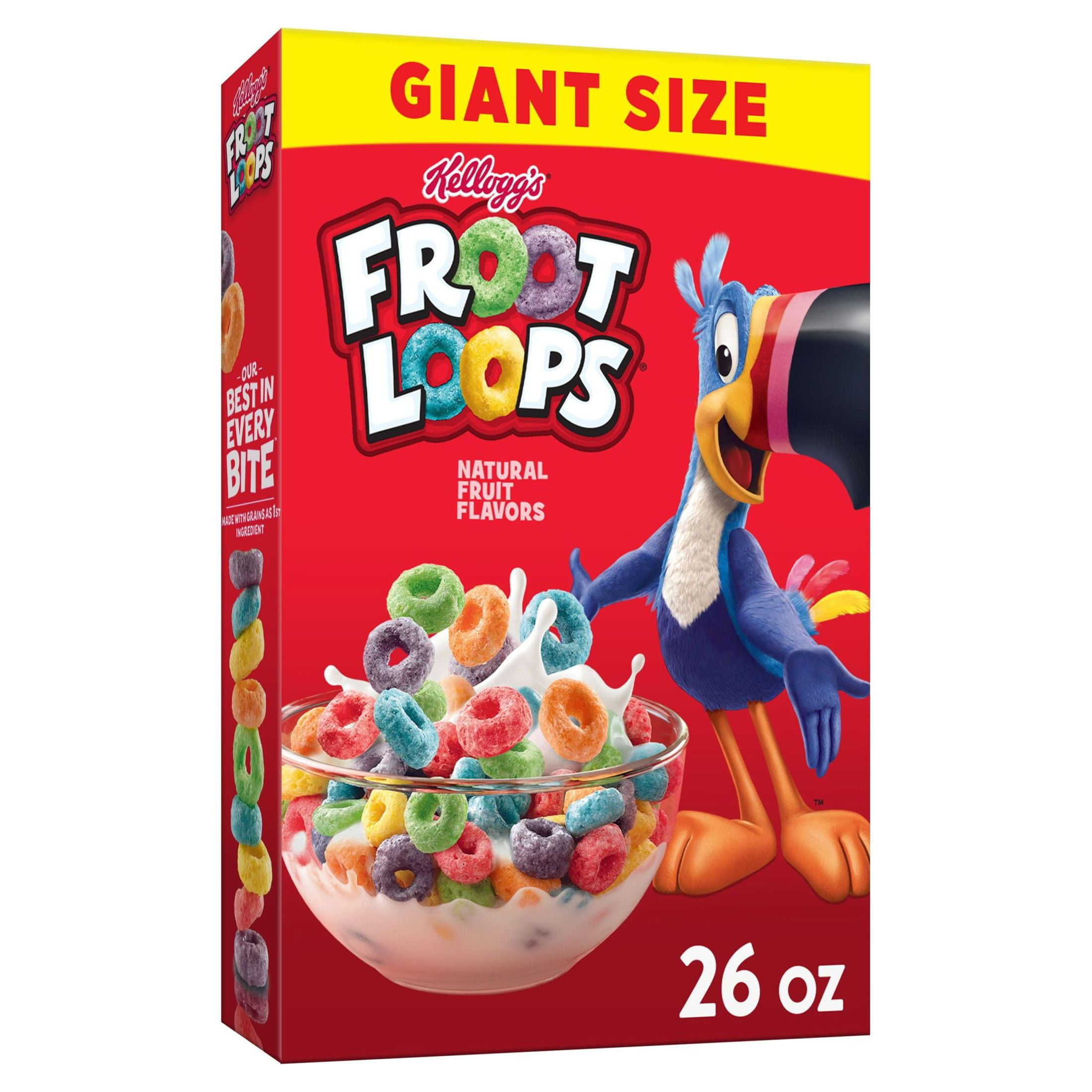 Kellogg's Froot Loops Original Cold Breakfast Cereal, Low Fat Food