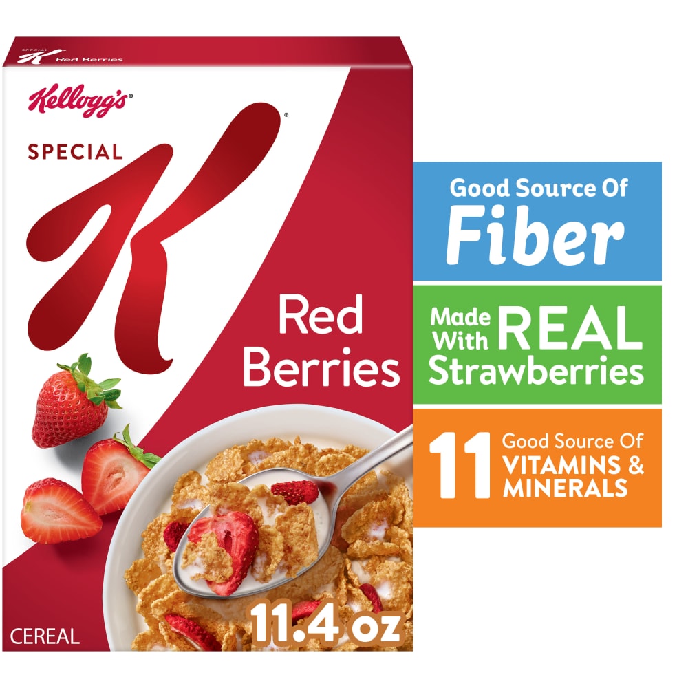 Kellogg's Special K Breakfast Cereal, Fiber Cereal, Family Breakfast, Red Berries