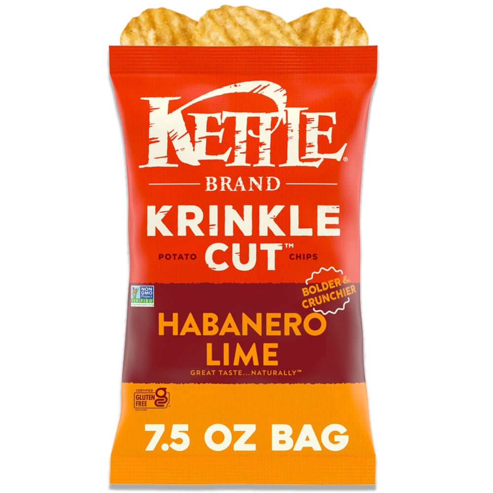 Kettle Brand Potato Chips, Krinkle Cut, Habanero Lime Kettle Chips