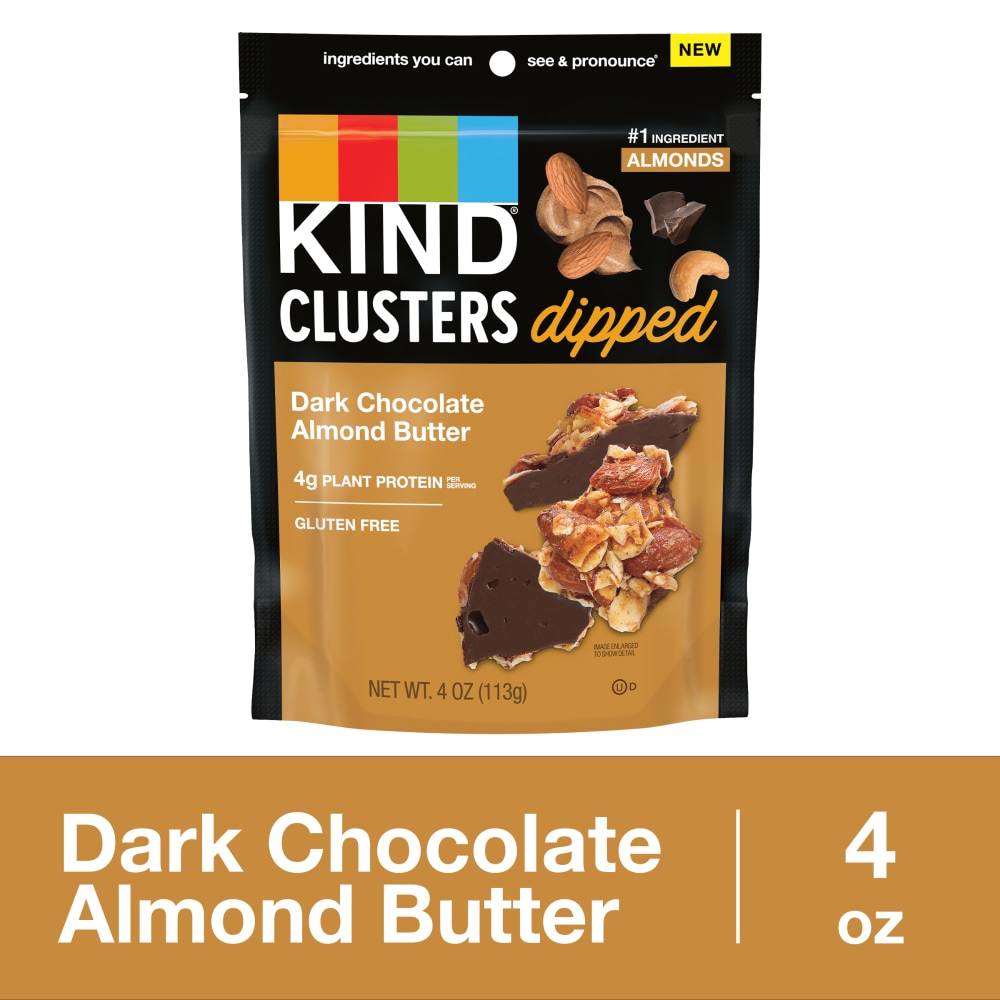 KIND Dipped Clusters Gluten Free Dark Chocolate Almond Butter Snack Mix