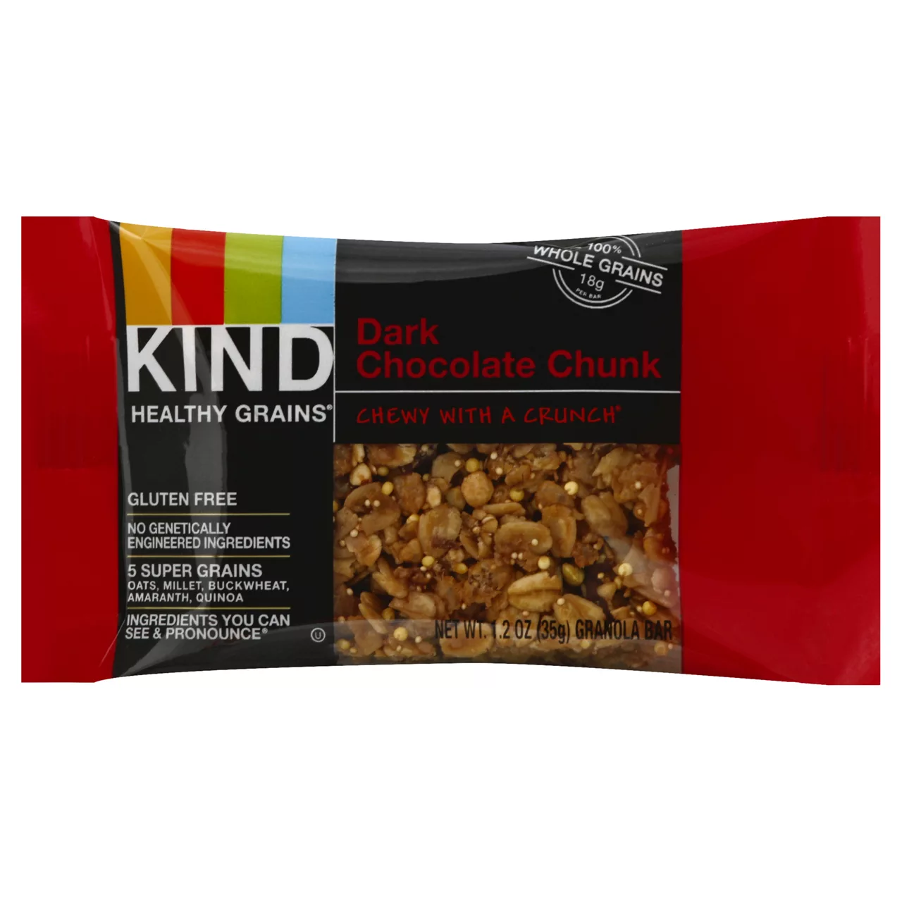 Kind Healthy Grains Granola: Dark Chocolate Chunk with Sea Salt - Energizing Snack Pack of 12