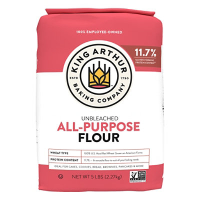 King Arthur All Purpose Unbleached Flour, Non-GMO Project, Certified Kosher, No Preservatives