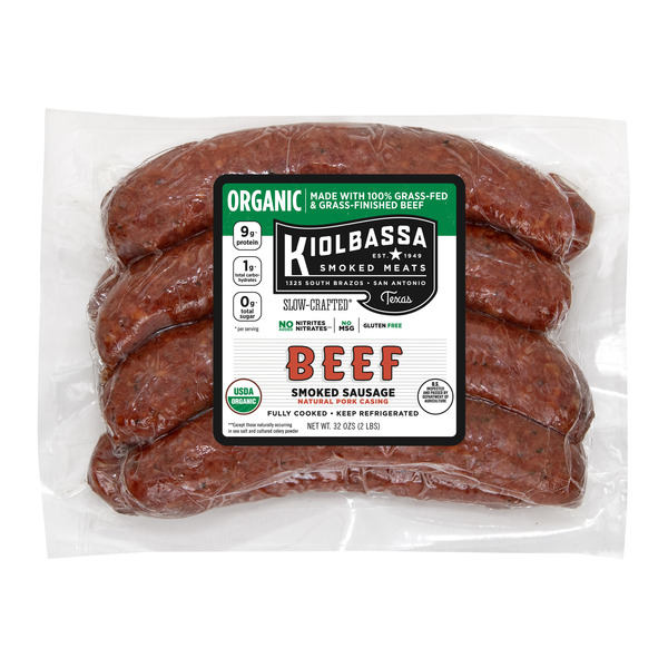 Kiolbassa Organic Grass Fed Beef Sausage