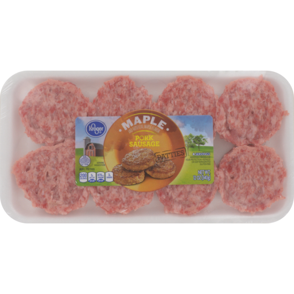 Kroger, Pork Sausage Patties, Maple, Maple