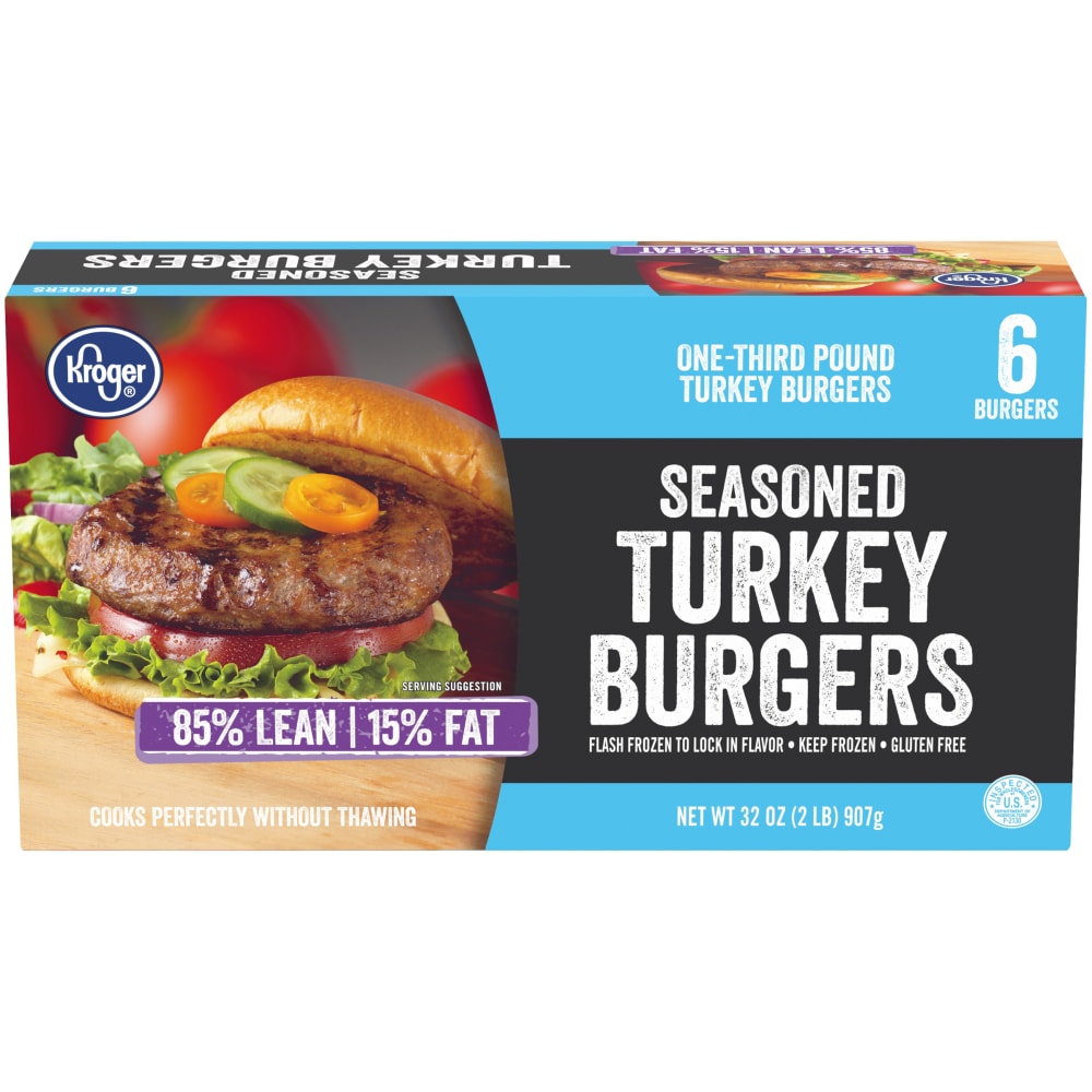 Kroger® 85% Lean Seasoned Turkey Burgers 6 Count