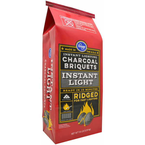Kroger Ridged Instant Light Charcoal Briquets - 11.6 Pounds