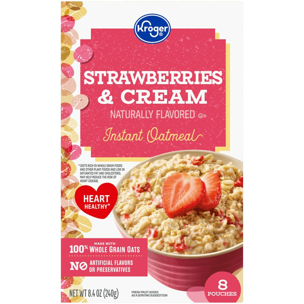 Kroger Strawberries & Cream Flavored Instant Oatmeal