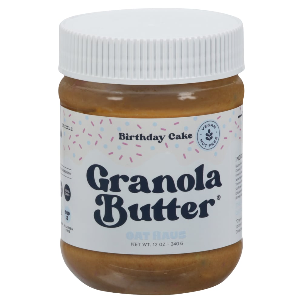 Oat Haus Birthday Cake Granola Butter | Peanut-free, Almond | Edible Cookie Dough Alternative