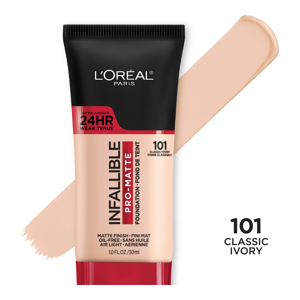 L'Oreal Paris Infallible Infallible Pro-Matte Foundation, Up To 24 HR Matte Finish 101 Classic Ivory