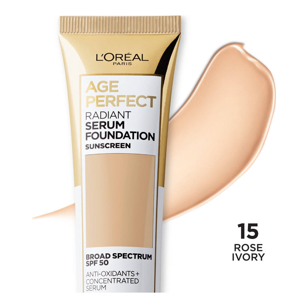 L'Oreal Paris Age Perfect Radiant Serum Foundation with SPF 50, Rose Ivory