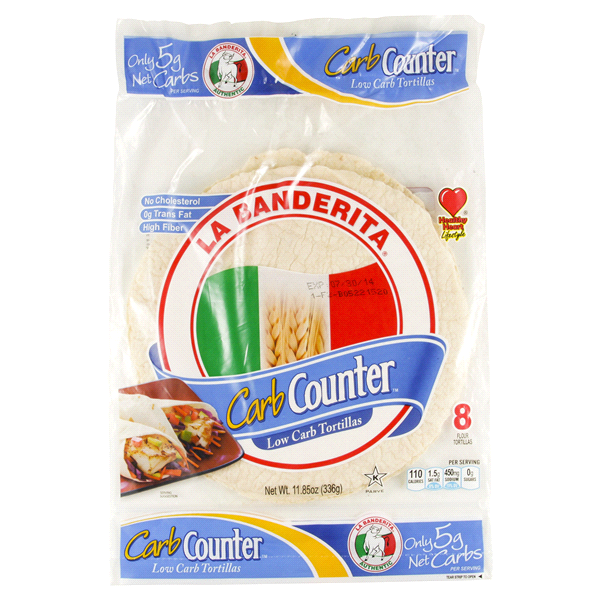 La Banderita Low Carb Counter Keto Friendly White Tortilla Wraps