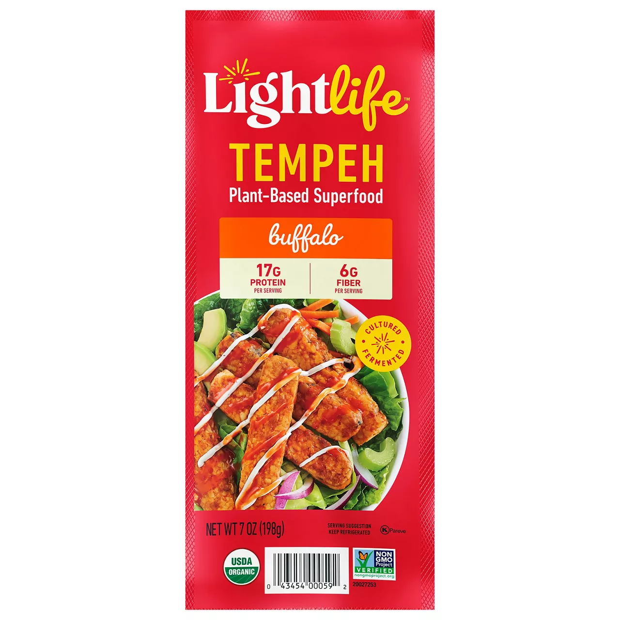 Lightlife Plant Based Vegan Organic Buffalo Tempeh Strips