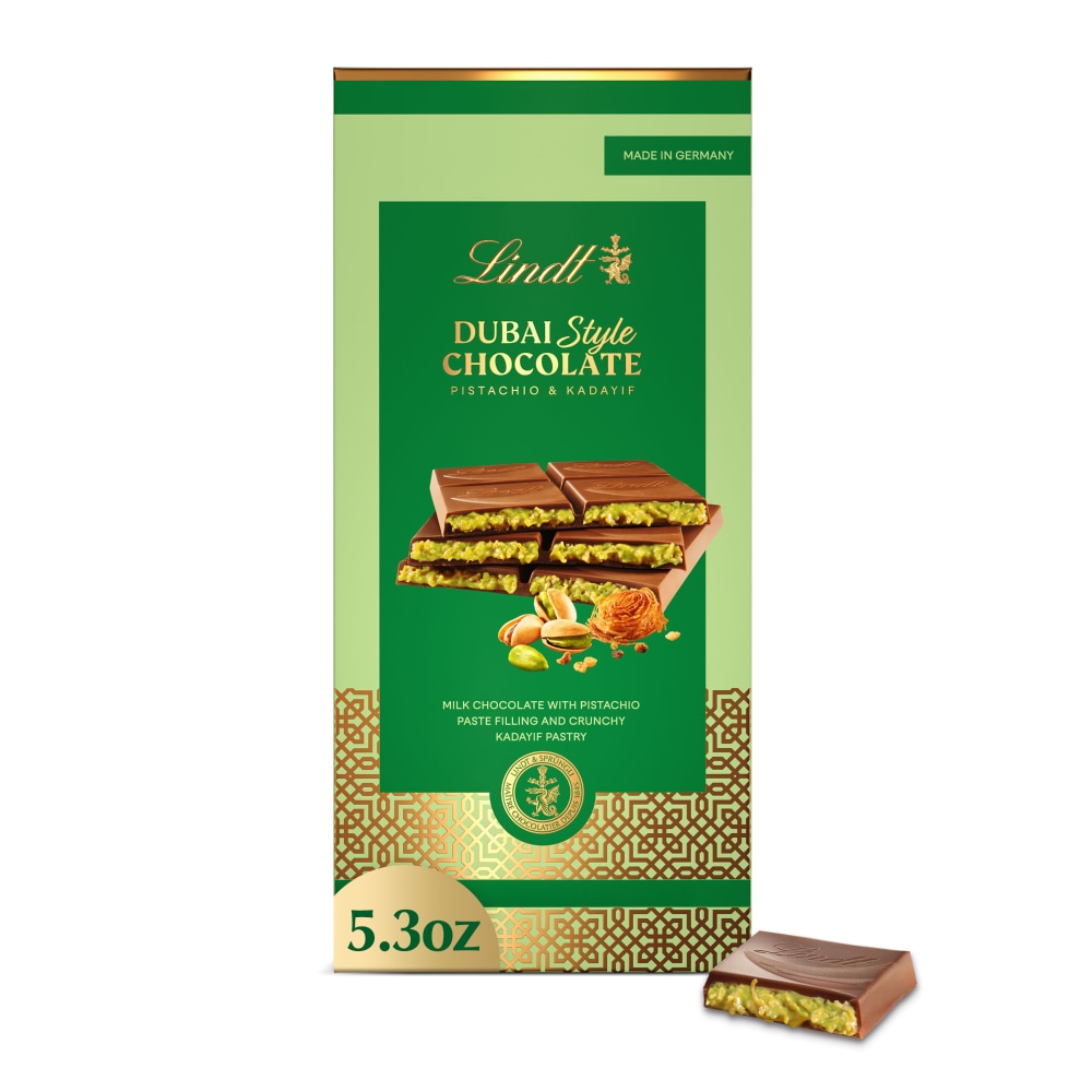 Lindt Dubai Style Milk Chocolate Candy with Pistachio & Kadayif
