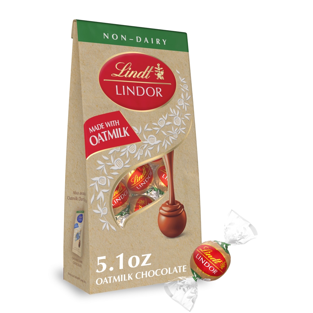 Lindt LINDOR Non-Dairy Oatmilk Chocolate Candy Truffles Bag