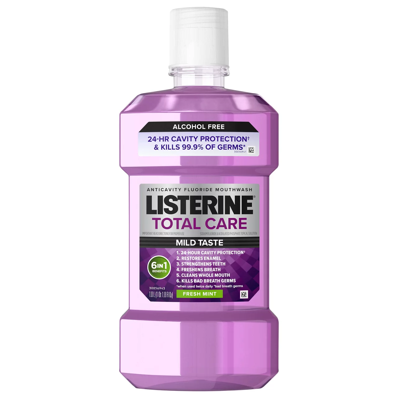 Listerine Total Care Anticavity Fluoride Mouthwash, Zero-Alcohol, Fresh Mint