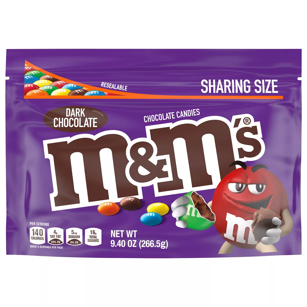 M&M's Dark Chocolate Sharing Size Chocolate Candies Pouch
