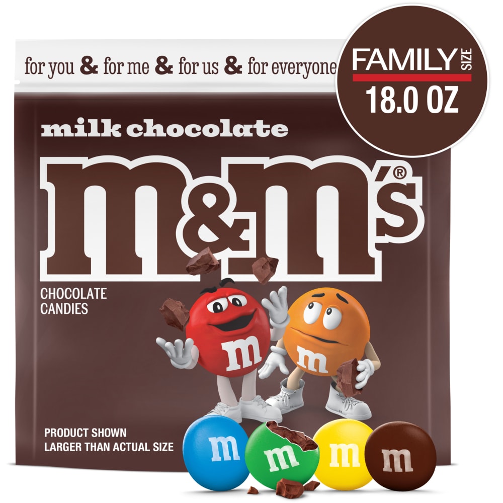 M&M'S Milk Chocolate Candy Family Size In Resealable Bulk Candy Bag