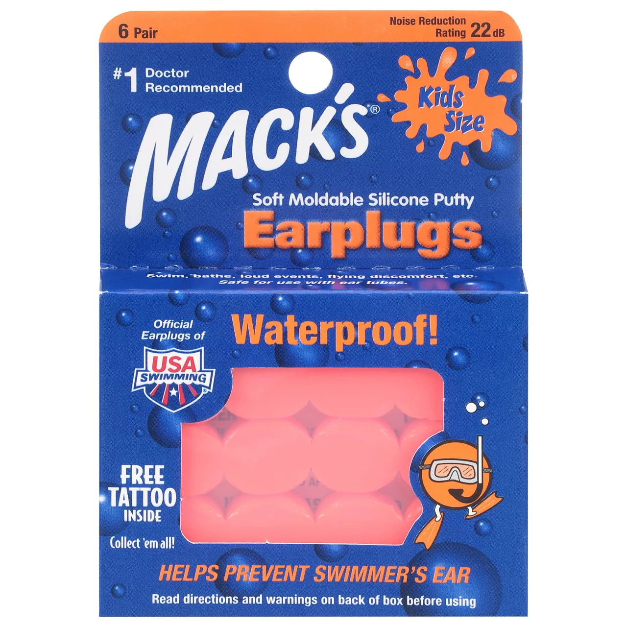 Macks Earplugs, Silicone Putty, Soft Moldable, Kids Size