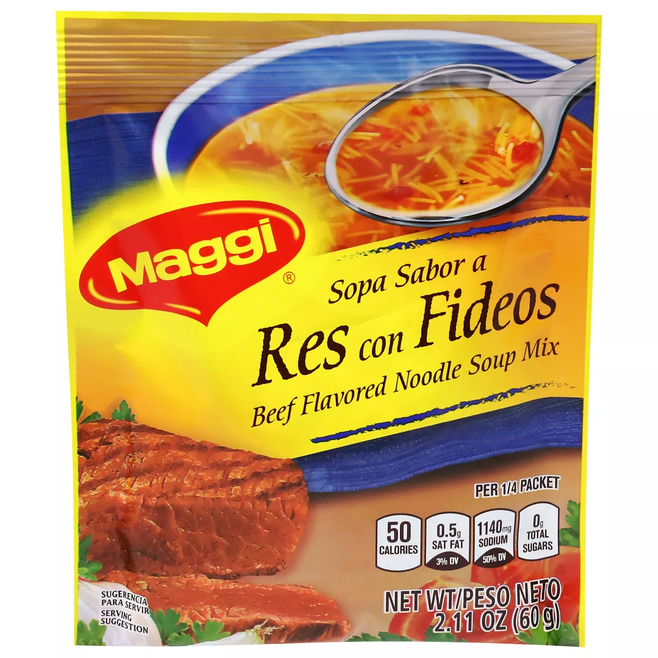 Maggi 50 Calories Beef Flavored Noodle Soup Mix