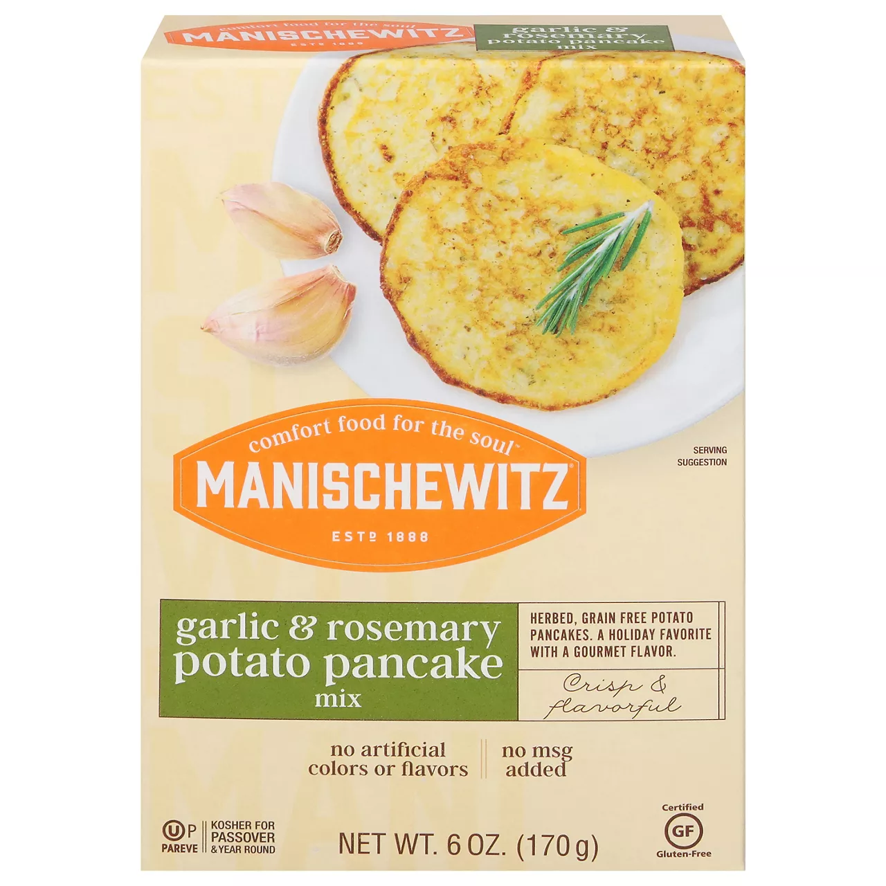 Manischewitz, Potato Pancake Mix, Garlic & Parmesan, Garlic & Parmesan