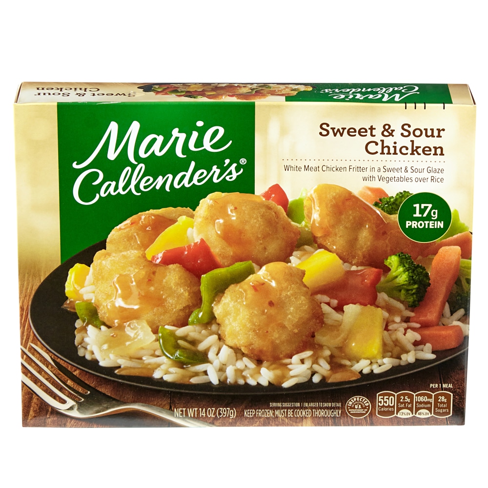 Marie Callender's Sweet and Sour Chicken, Convenient Microwave or Oven Meal with White Meat Chicken, Frozen Meal
