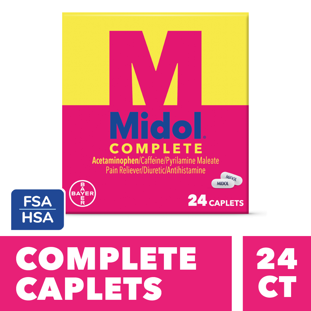 Midol Complete Maximum Strength Multi-Symptom Relief Caplets - 24 Ct