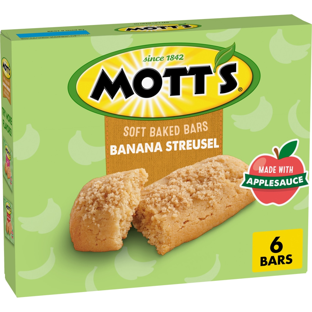 Mott's Soft Baked Bars, Banana Streusel, Made With Applesauce, 6 Count