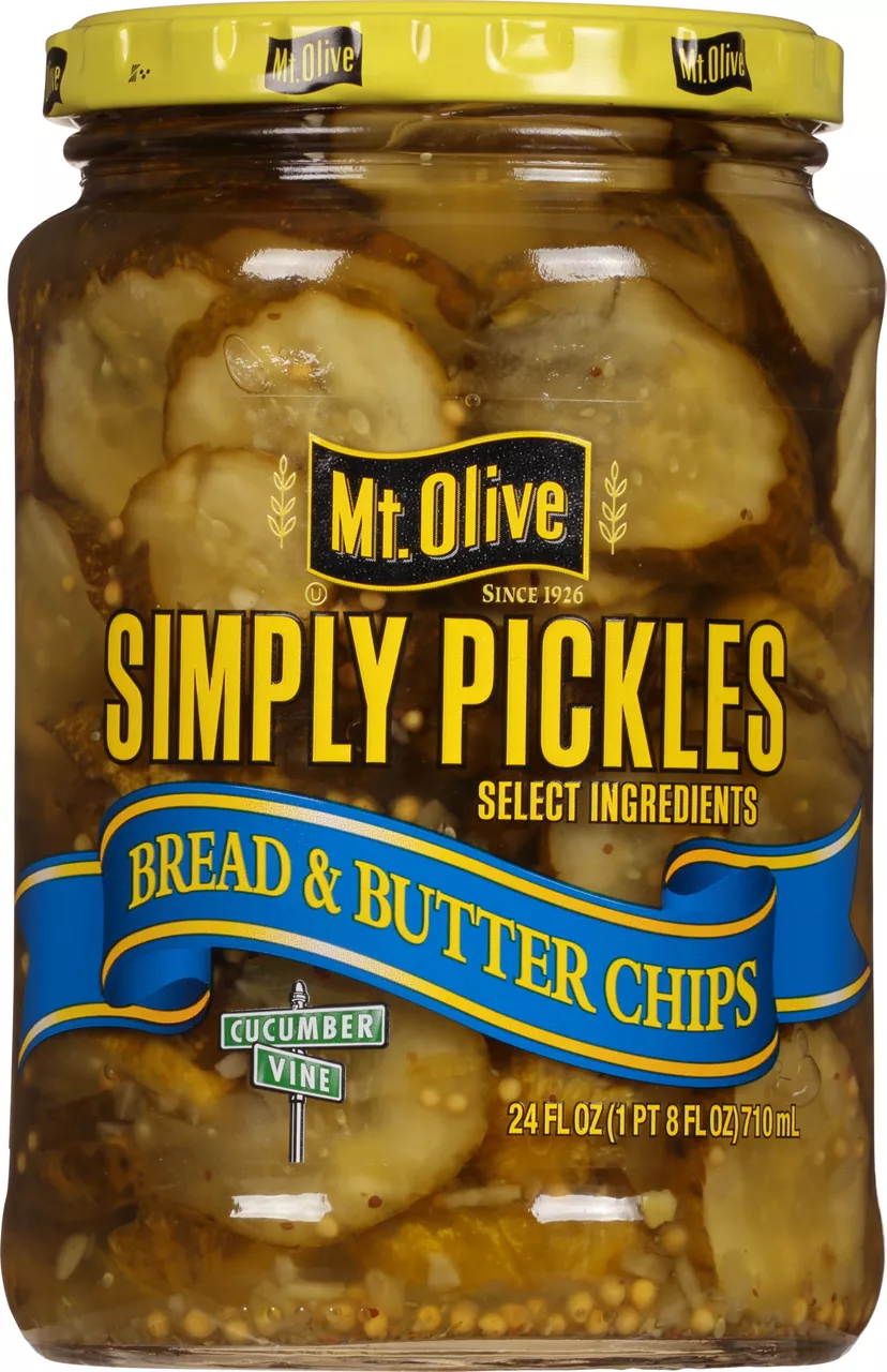 Mt Olive Simply Pickles Pickles, Bread & Butter Chips, Simply
