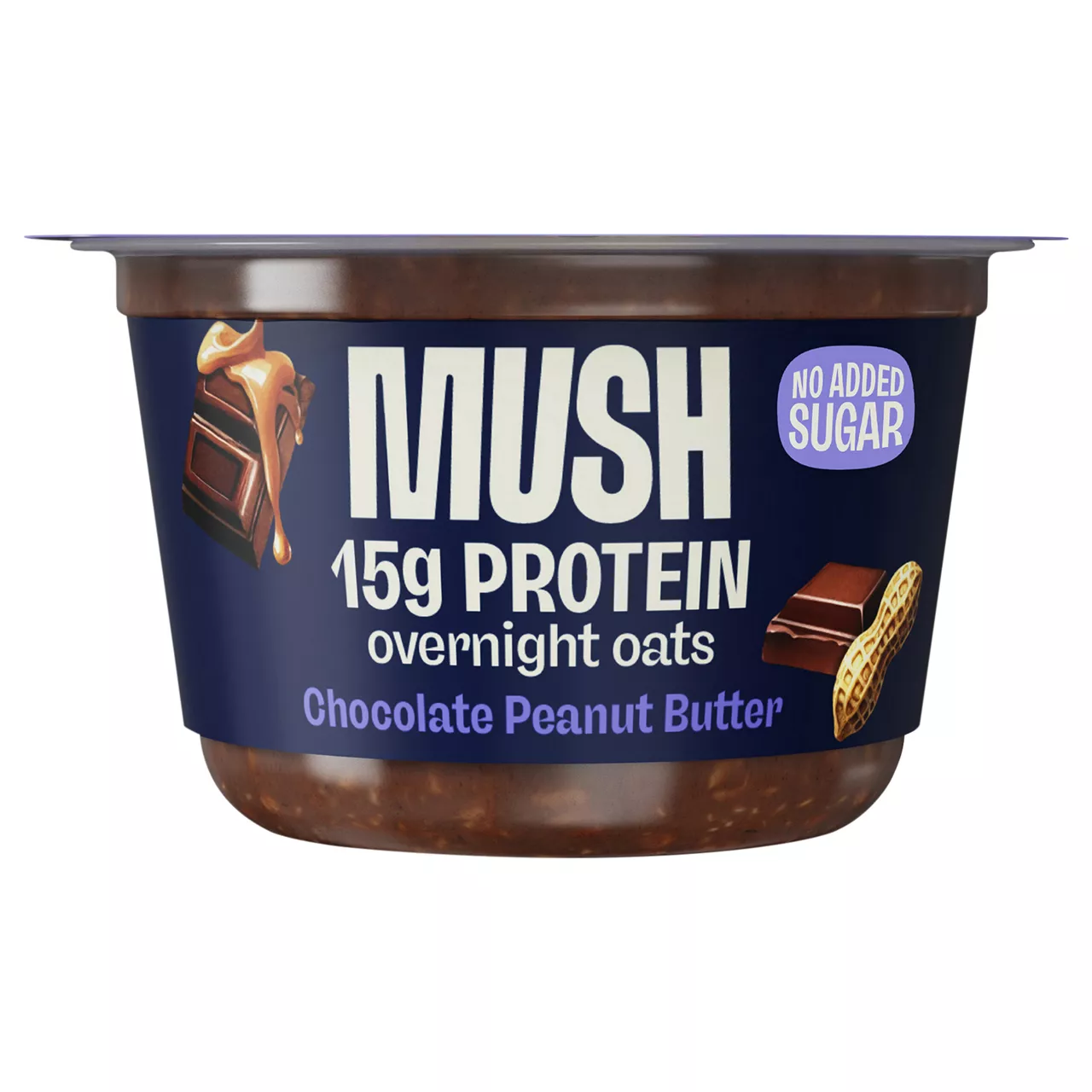 Mush Overnight Oats, No Added Sugar, Chocolate Peanut Butter