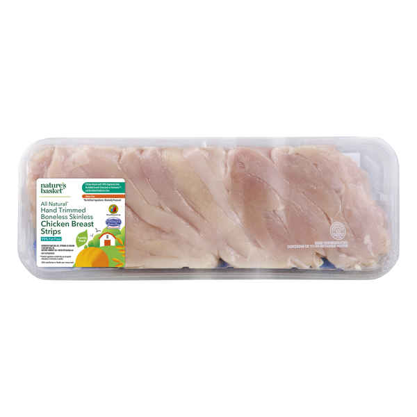 Nature's Basket Chicken Breast Strips, Boneless, Skinless, Hand Trimmed