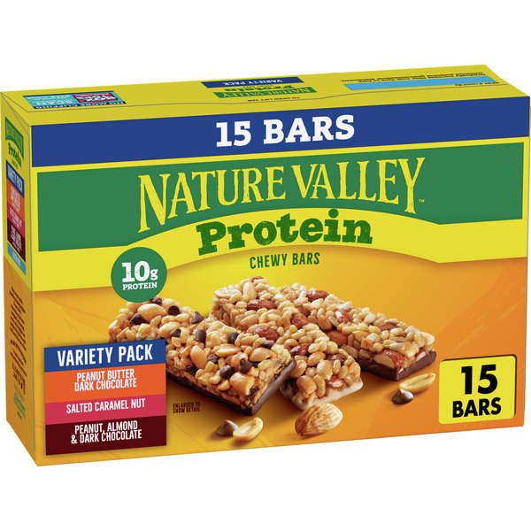 Nature Valley Protein Granola Bars, Snack Variety Pack, Chewy Bars, 15 Ct