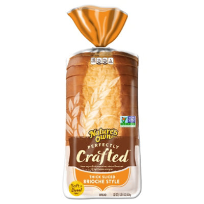 Natures Own Perfectly Crafted Brioche Style Bread Thick Sliced Non-GMO Brioche Bread