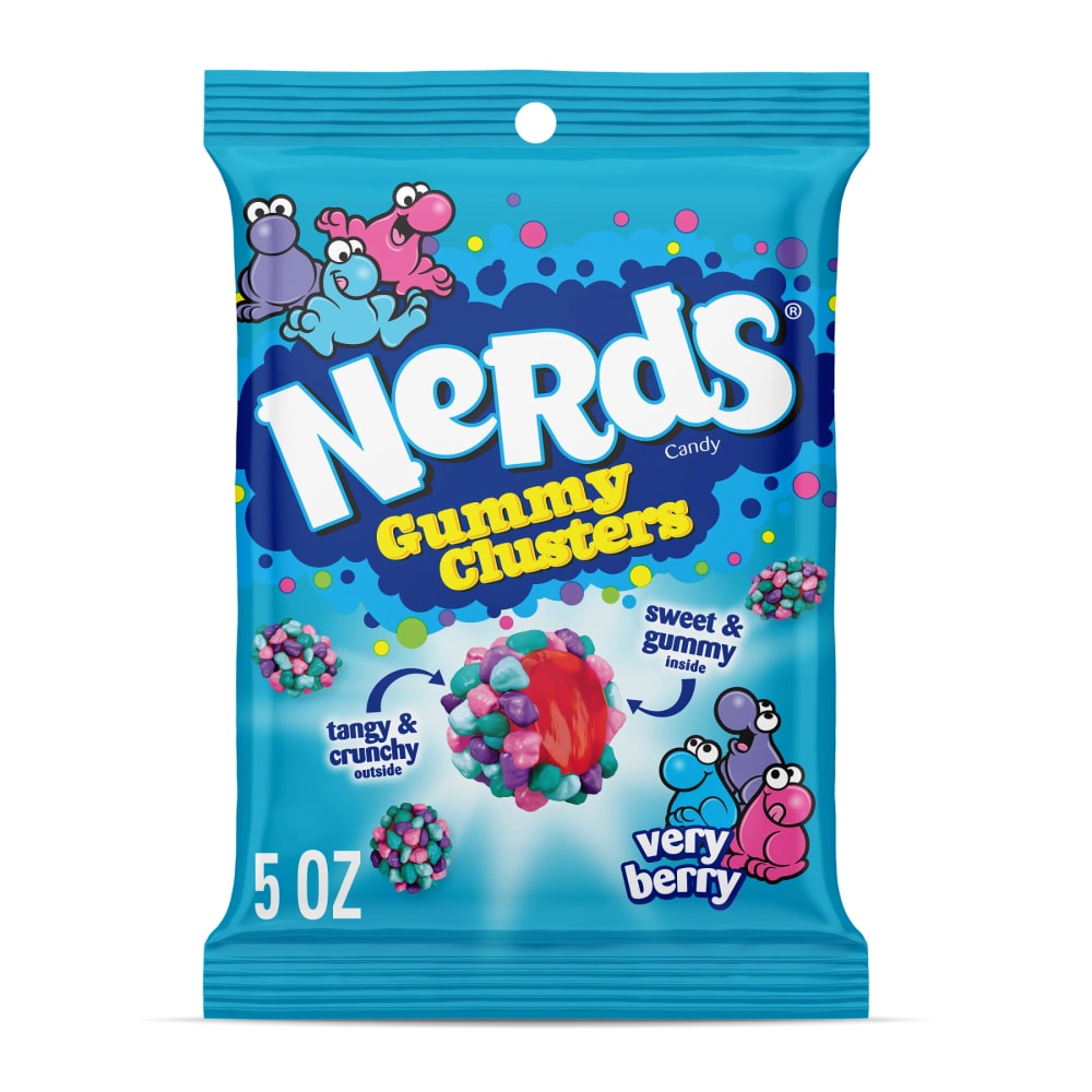 NERDS Gummy Clusters, Candy, Very Berry, Crunchy and Gummy