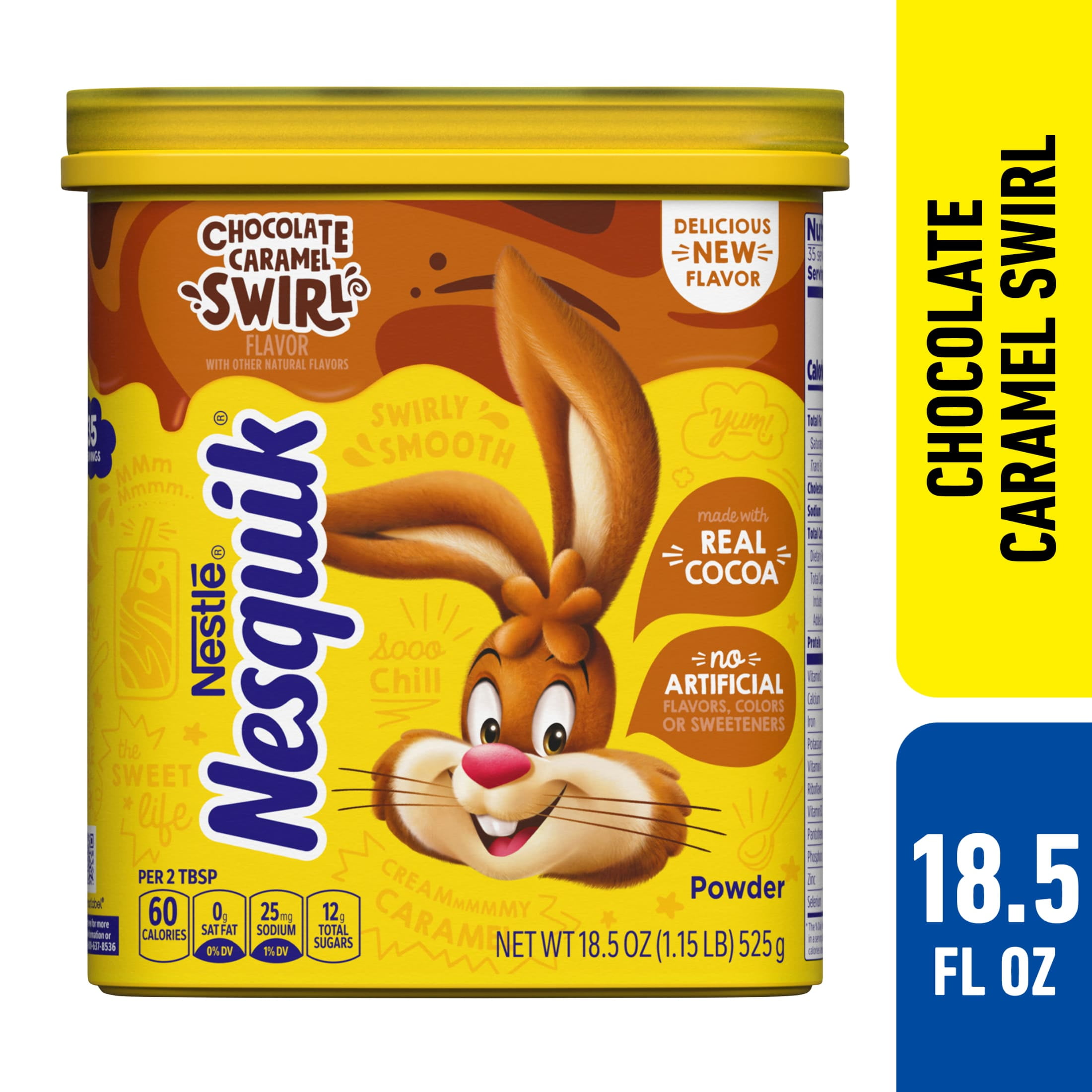 Nestle Nesquik Chocolate Caramel Swirl Flavor Powder Stir In Drink Mix